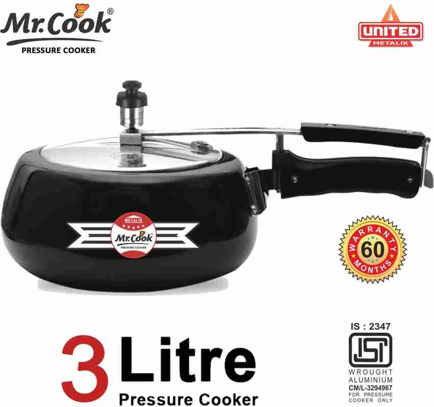 Mr cook steel pressure cooker 3 litre discount price