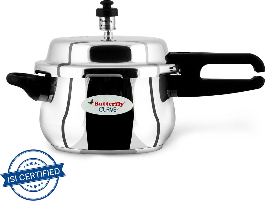 Butterfly Curve 3 L Outer Lid Induction Bottom Pressure Cooker Price in India Buy Butterfly Curve 3 L Outer Lid Induction Bottom Pressure Cooker online at Flipkart