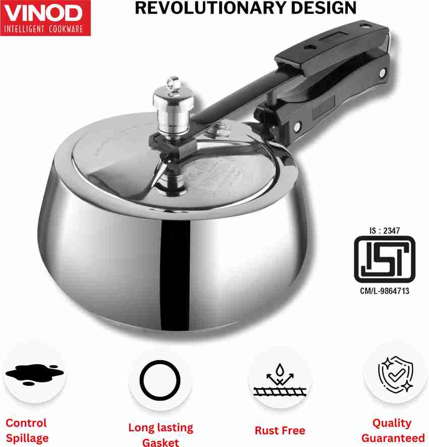 Vinod stainless steel pressure cooker 1.5 litre best sale