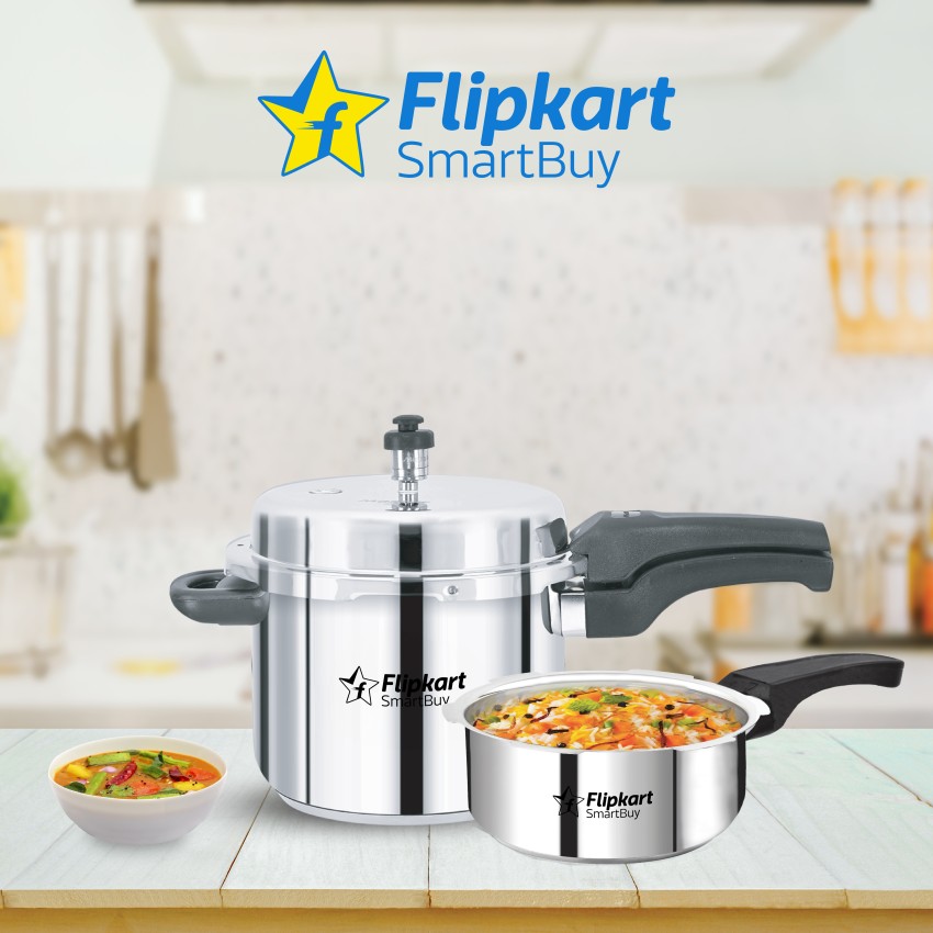 Flipkart SmartBuy Royal Stainless Steel 2 L 3 L Outer Lid Induction Bottom Pressure Cooker Price in India Buy Flipkart SmartBuy Royal Stainless Steel 2 L 3 L Outer Lid Induction