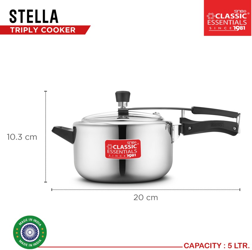 Classic Essentials HealthX Pressure Cooker Triply Stainless