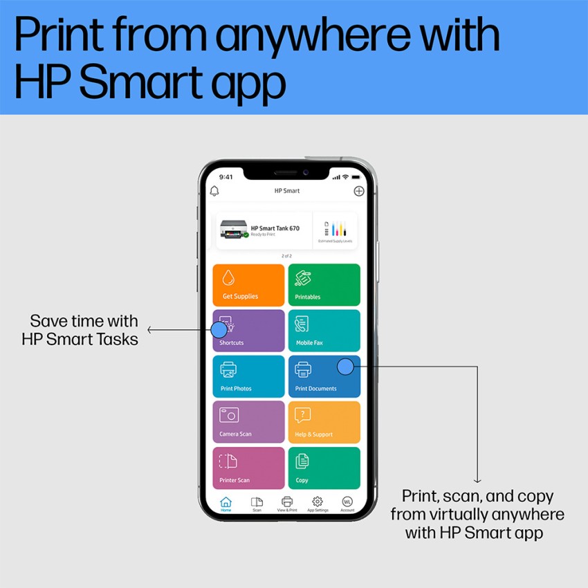 Imprimante HP tout-en-un Smart Tank 670 – Virgin Megastore