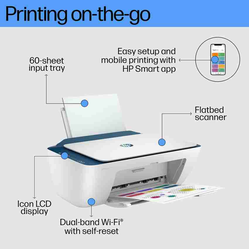 HP DeskJet 2723 Multi-function WiFi Color Inkjet Printer with