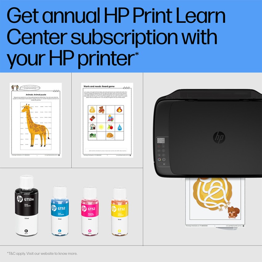  Buy HP 415 All-in-One Ink Tank Wireless Color Printer (Black)  GT51 Ink Bottle (Black, XL) Online at Low Prices in India