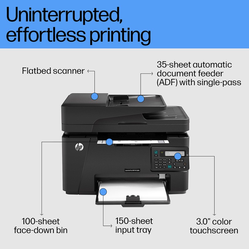 HP LaserJet Pro MFP M128fn Multi-function Monochrome Laser Printer - HP 