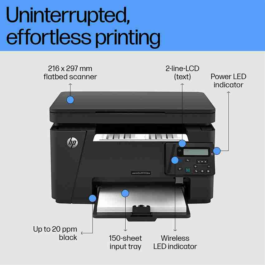 HP LaserJet Pro MFP M126nw Multi function WiFi Monochrome Laser Printer
