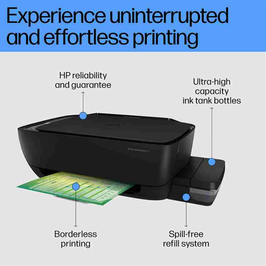 HP ink tank wireless 415 All in one Multi-function WiFi Color Ink Tank  Printer with Voice Activated Printing Google Assistant and Alexa (Color  Page Cost: 20 Paise