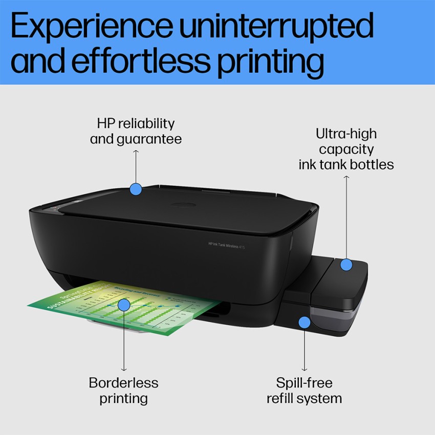 Hp Ink Tank Wireless 415 Printer, For Home & Small Office, Paper Size: A1  at Rs 13400/piece in Mumbai
