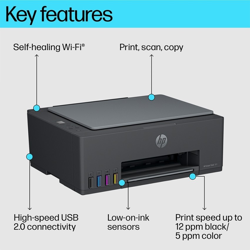 Impresora Multifuncion Hp Smart Tank 580 Wifi Bluetooth Wireless