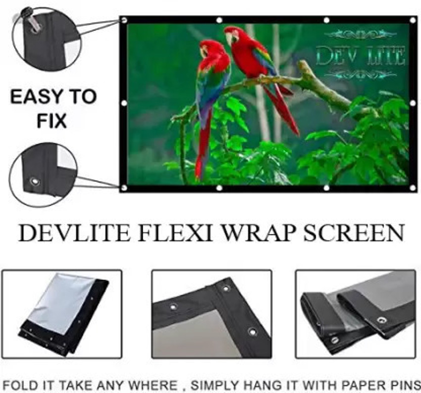ZIOZY 100 INCH D EYELET SCREEN Width 213.36 cm x 152.4 cm Height