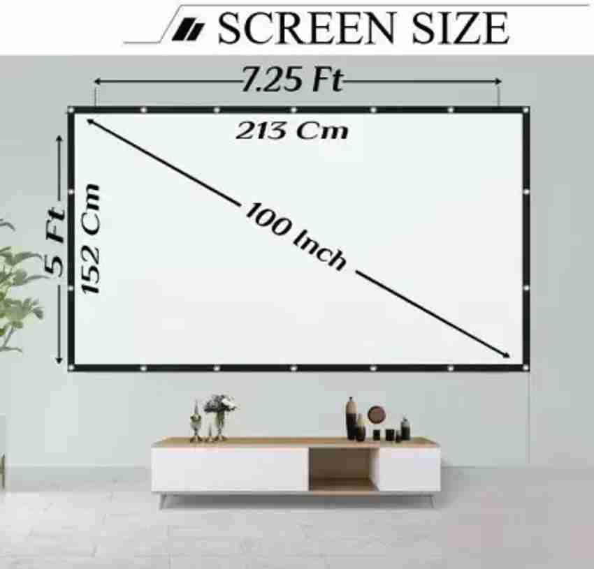 ZIOZY 100 INCH D EYELET SCREEN Width 213.36 cm x 152.4 cm Height