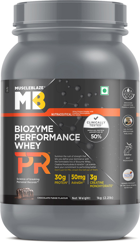 MUSCLEBLAZE Biozyme Performance Whey Protein PR with Creatine