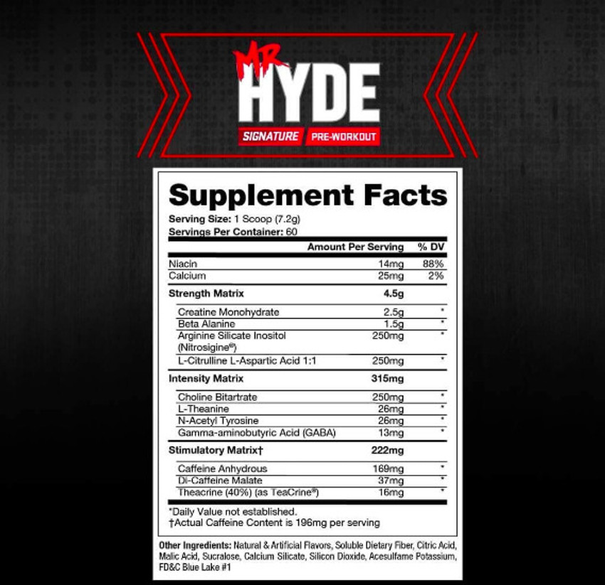 Mr Hyde Pre Workout Nutrition Facts EOUA Blog