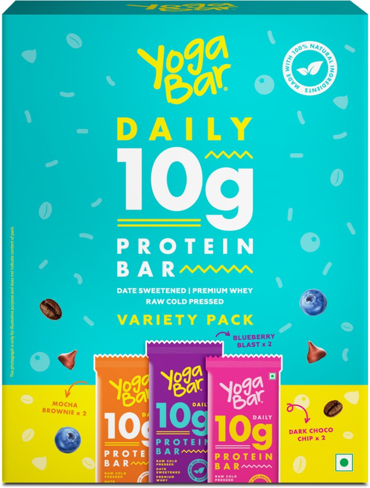 Yogabar 10 g Protein Bar Variety Pack, Gluten-Free, Healthy Snacks