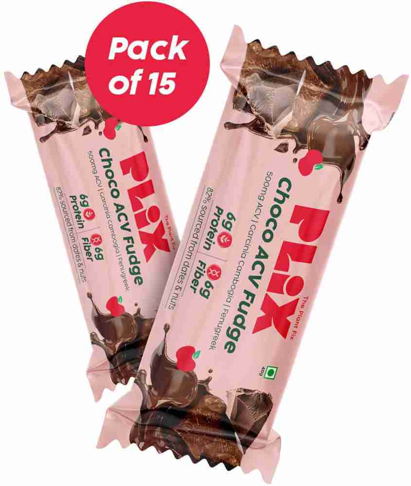The Plant Fix Plix ACV Choco Fudge Bar for Pre Workout Satisfying Chocolate Cravings Pack of 15 Protein Bars Price in India Buy The Plant Fix Plix ACV Choco Fudge Bar
