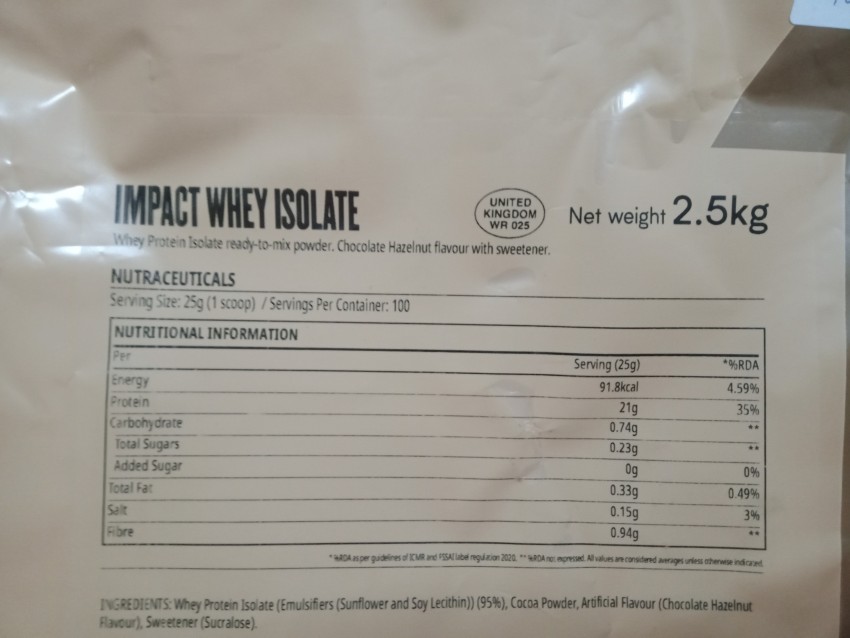 Myprotein My Protein Impact Whey Isolate 2.5kg Whey Protein Price in India  - Buy Myprotein My Protein Impact Whey Isolate 2.5kg Whey Protein online at  Flipkart.com