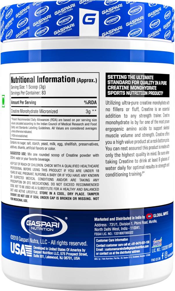 Creatine  Pure Creatine Monohydrate– Gaspari Nutrition