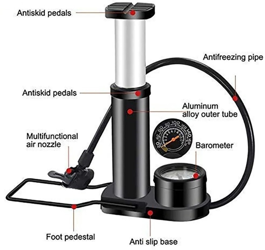 Addmotor Bike Pump, Mini Portable Bicycle Foot Pump with Pressure
