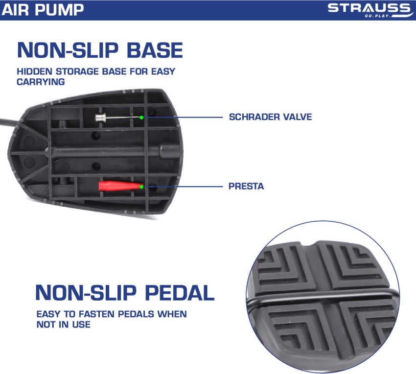 Strauss Bicycle Air Pump with Needle & Dual Valve