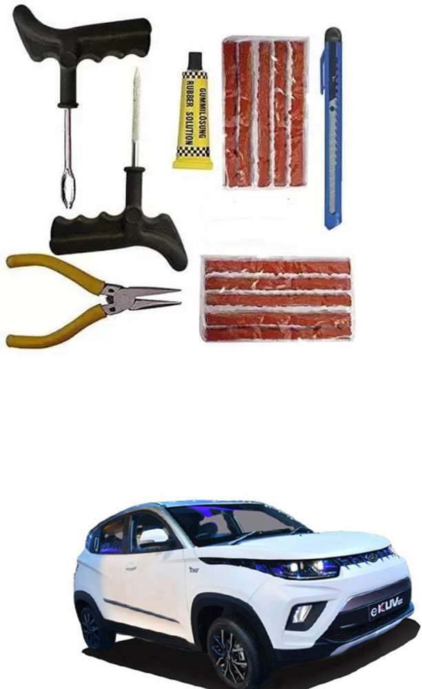 FKOK Car Puncher Repair Kit For Mahindra eKUV100 Tubeless Tyre