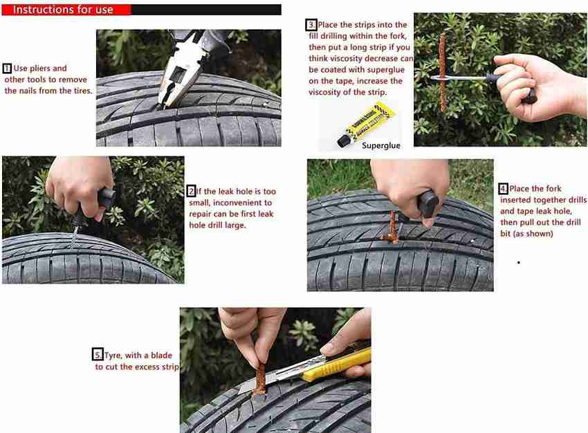 autoformonix Tubeless Tyre Puncture Repair Kit for Bajaj Discover