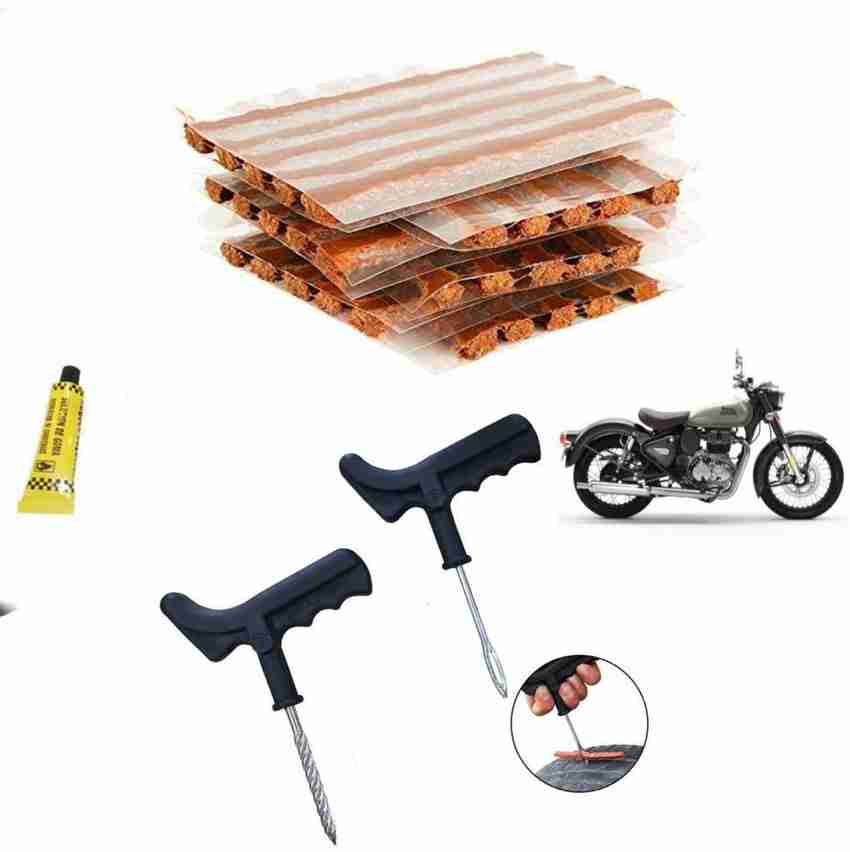 Tubeless tyre puncture repair kit with air pump for bike top