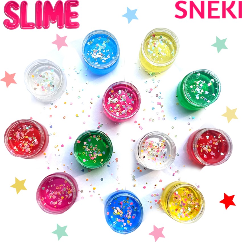 SNEKI DIY Toy Slime Making Kit Set for Boys Girls Kids Glitter