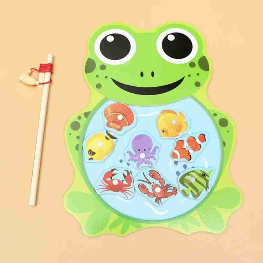 Plus Shine Magnetic Circular Fishing Game Frog Shape Puzzle Board