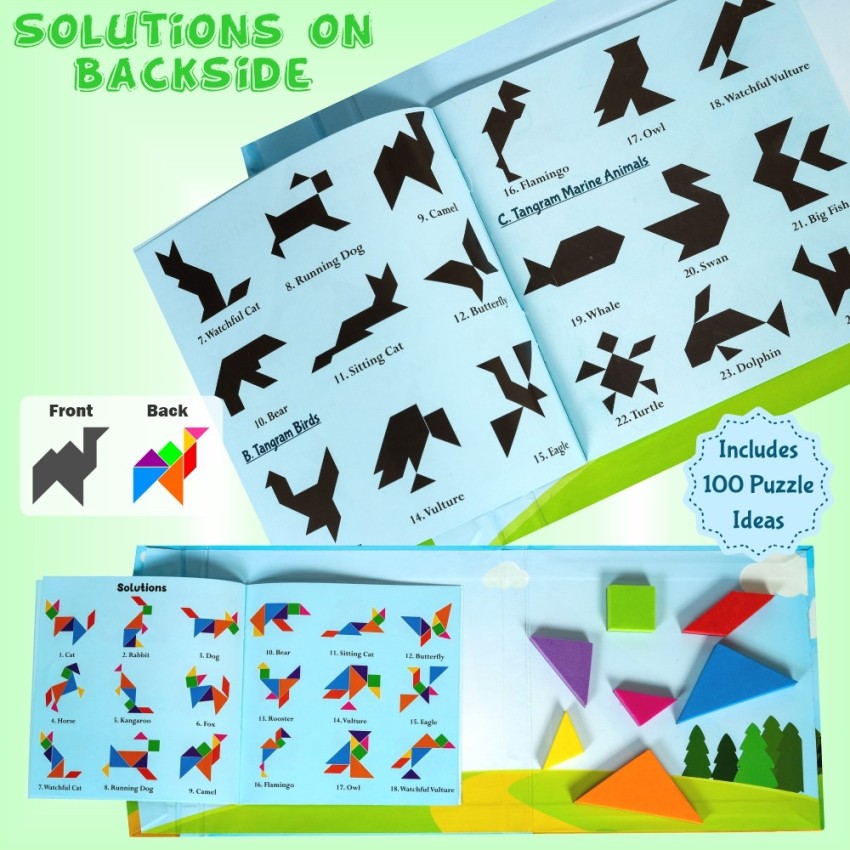 Tangram Sitting Cat Shape and Solution