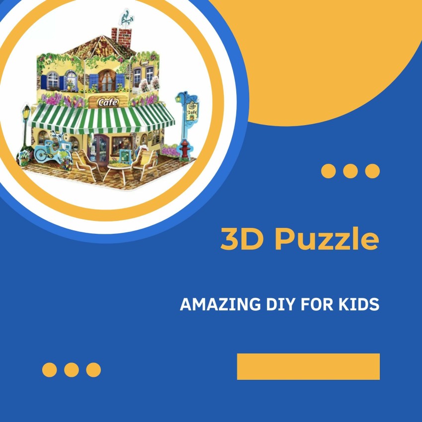 TOYRIX 3D Puzzle House For Kids and Adults Jigsaw Game DIY Cafe Shops - 3D  Puzzle House For Kids and Adults Jigsaw Game DIY Cafe Shops . Buy Puzzle  toys in India.