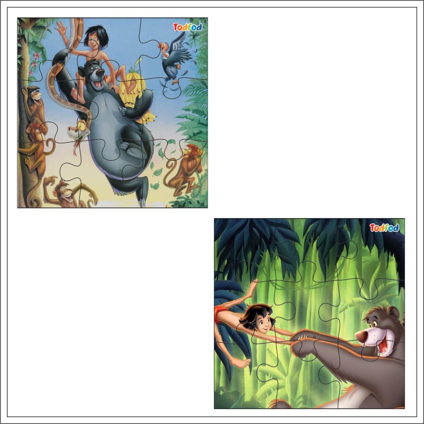 4 IN 1 Mowgli Jungle Livre Puzzle 140 Pièces pour Enfants, 35 Pièces Chaque