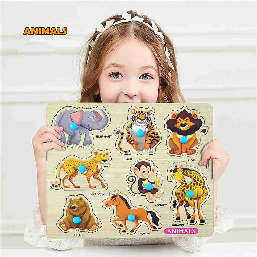 littlewish Animal Wooden Puzzles Wooden Toys for Kid 3 Jigsaw Puzzles for kids 9 Pieces Animal Wooden Puzzles Wooden Toys for Kid 3 Jigsaw Puzzles for kids 9 Pieces