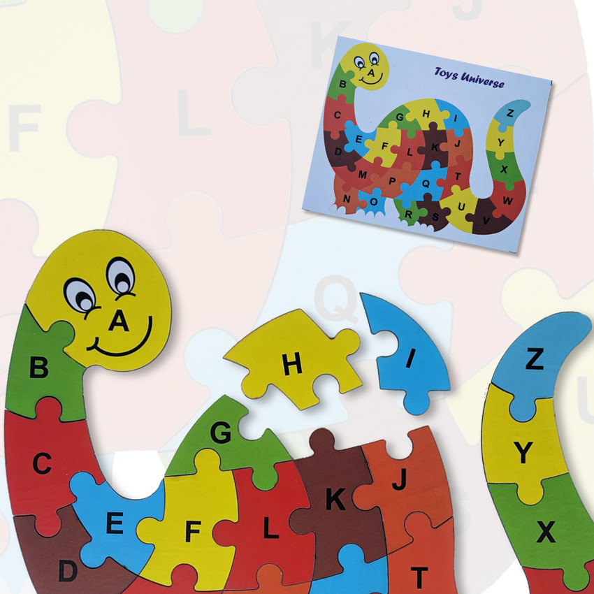 Wooden dinosaur alphabet puzzle on sale