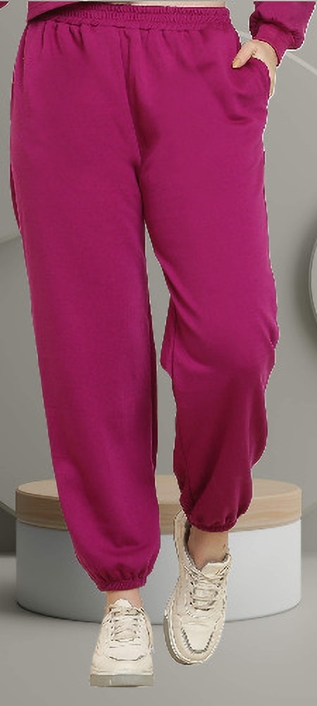 Pink Jersey Cuffed Joggers