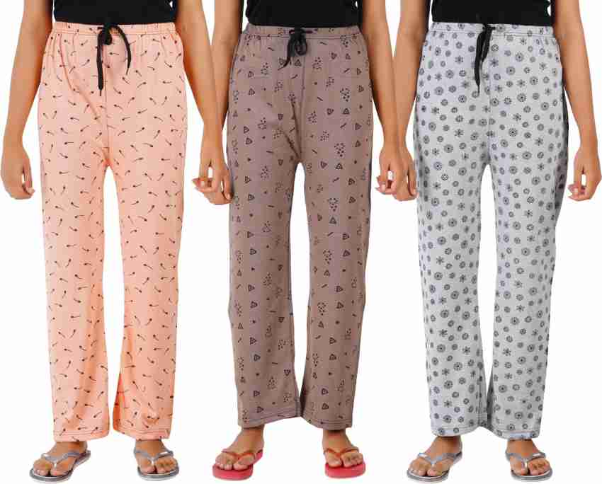 Buy Suman Tex Women's Pajamas pack of 2 Multicolor (XL) Online at