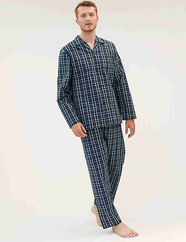 Mens cuffed best sale pyjamas set