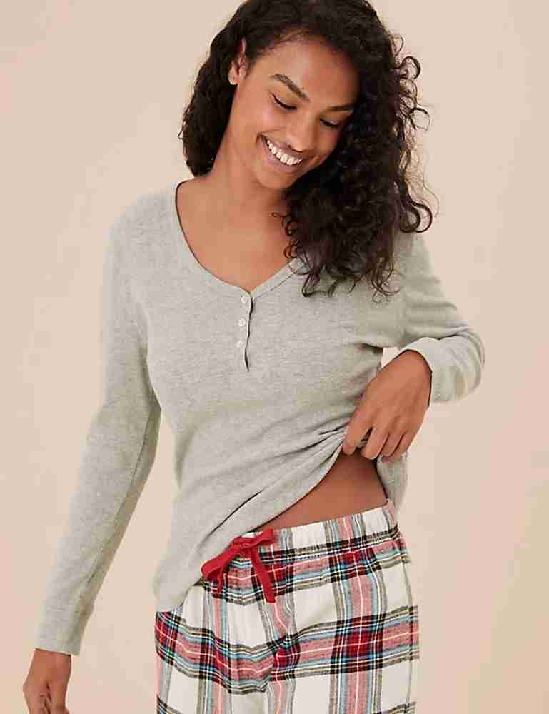 M&s ladies pyjama tops hot sale