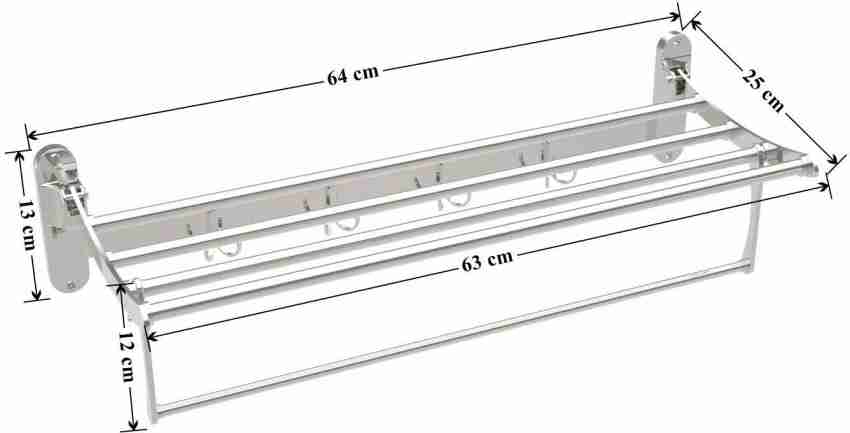 LAKSHAY CROME PLATED HEAVY DUTY HOOK TOWEL ROD - 3 PIC SETS 24