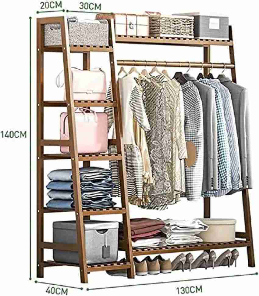 Buy House of Quirk Bamboo Garment Rack with Storage Shelves