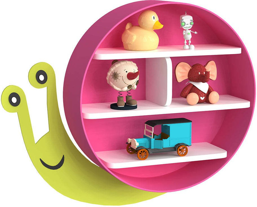 DecorGlance Kids Shelves Wall Snail shape Book Holder Wooden Wall