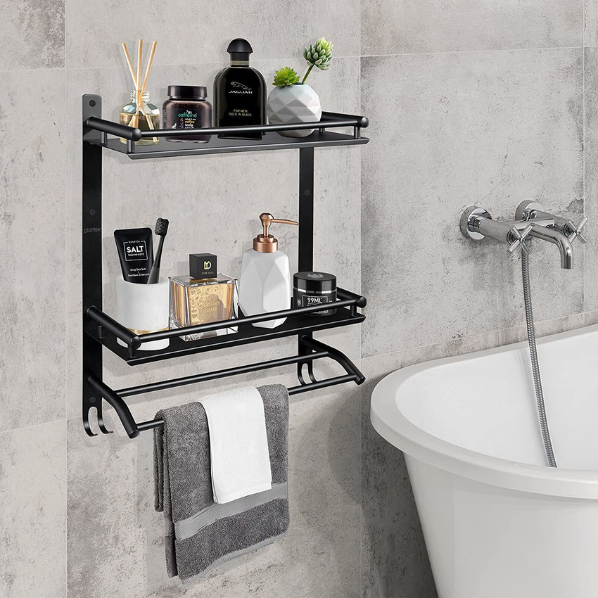 Plantex Stainless Steel Multipurpose Bathroom Shelf Bathroom