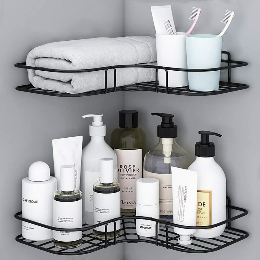 HELOVIA Self Adhesive Wall Mounted Corner Storage Rack Bathroom Wall Shelf Stainless Steel Wall Shelf Price in India Buy HELOVIA Self Adhesive Wall Mounted Corner Storage Rack Bathroom Wall Shelf Stai...