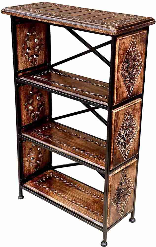 Buy Furniture Hub Wooden And Wrought Iron Floor Standing