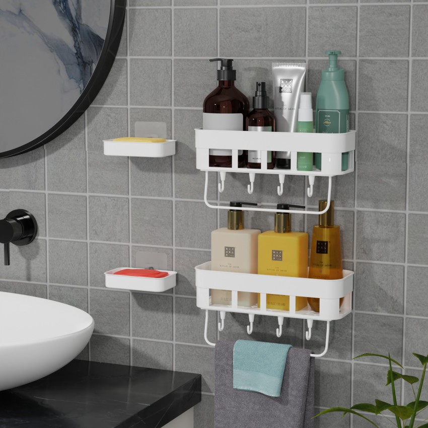 Vodzy 8 Bathroom Shelf and Soap Dish Combo (4 Bathroom Shelves+ 4 Soap Dish  Holder) Plastic Wall Shelf Price in India - Buy Vodzy 8 Bathroom Shelf and  Soap Dish Combo (4