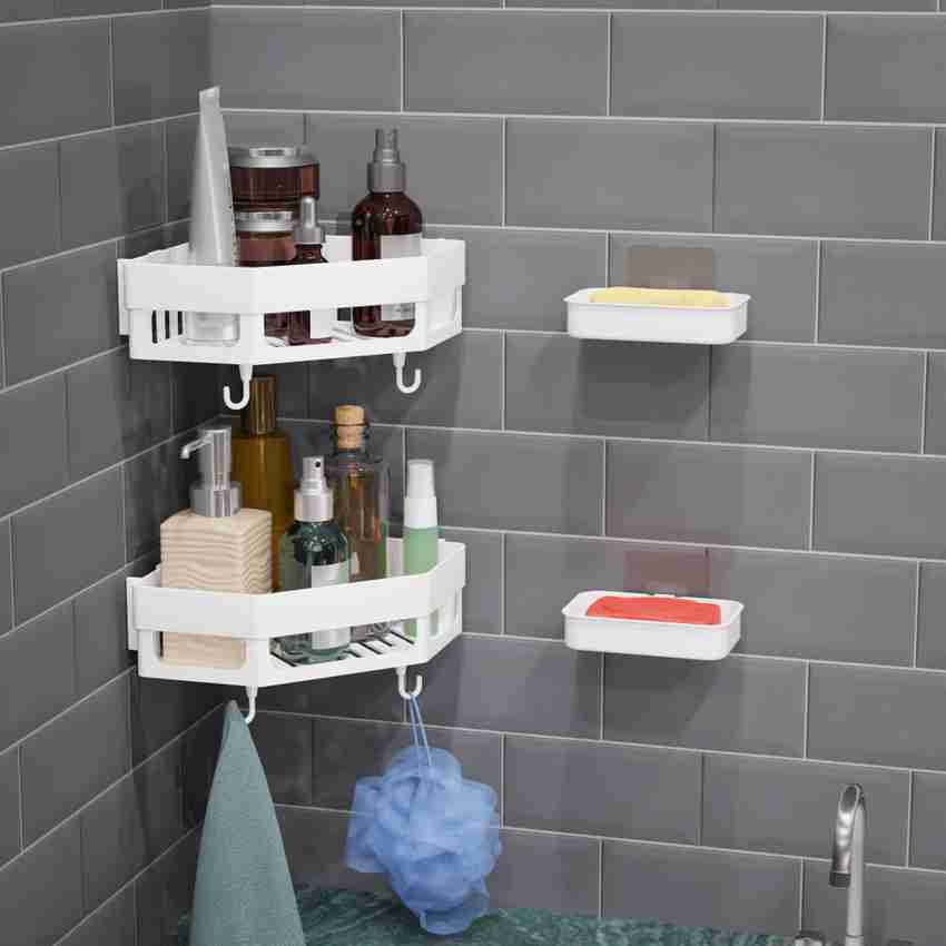 XBEY Bathroom Shelf Without Drill Bathroom Corner Shelf For Corner