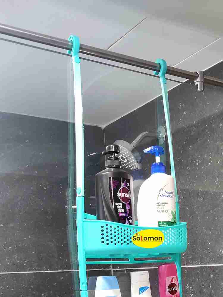 Solomon ™ Premium Quality 2 Layer Bathroom Shower Shelve Hanging Shower  Caddy Rack For Shampoo, Conditioner, Soap, Body Wash, Plastic Wall Shelf