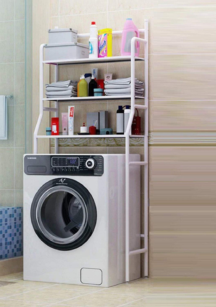 Washing machine shelf clearance rack