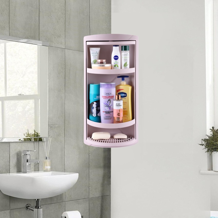 Bathroom Shelves Revolving Rack Wall Mount Corner Shelf Shower