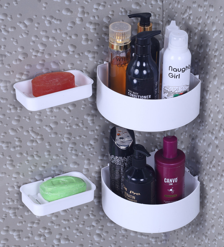 XBEY 2 Bathroom Corner 2 Soap Box Plastic Home Kitchen Bathroom
