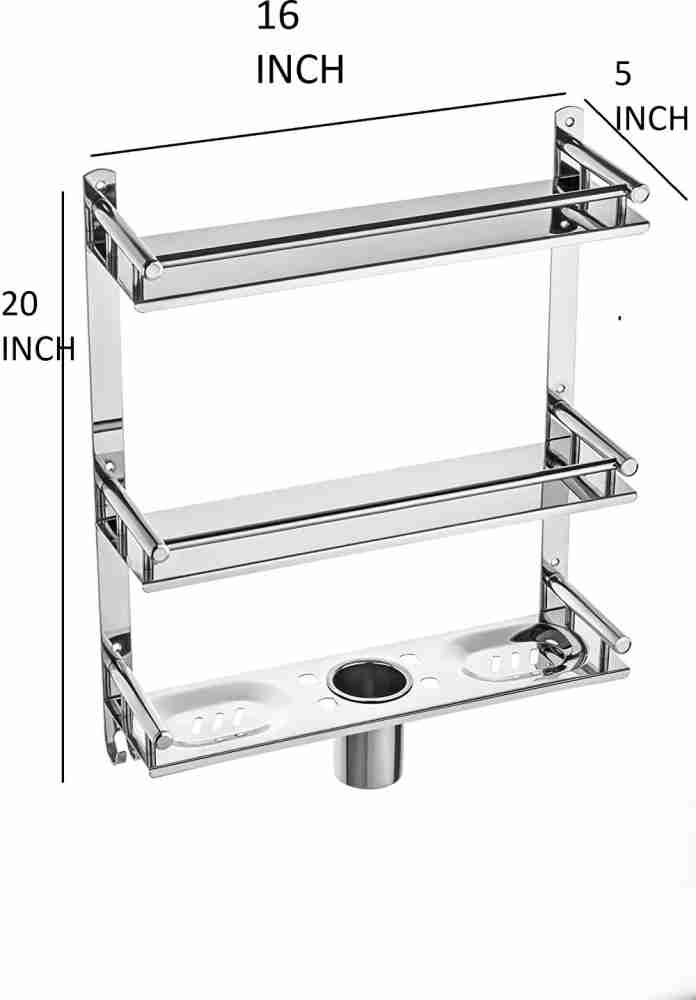 LivesUp Stainless Steel Multi-use Rack, Bathroom Shelf, Soap Stand